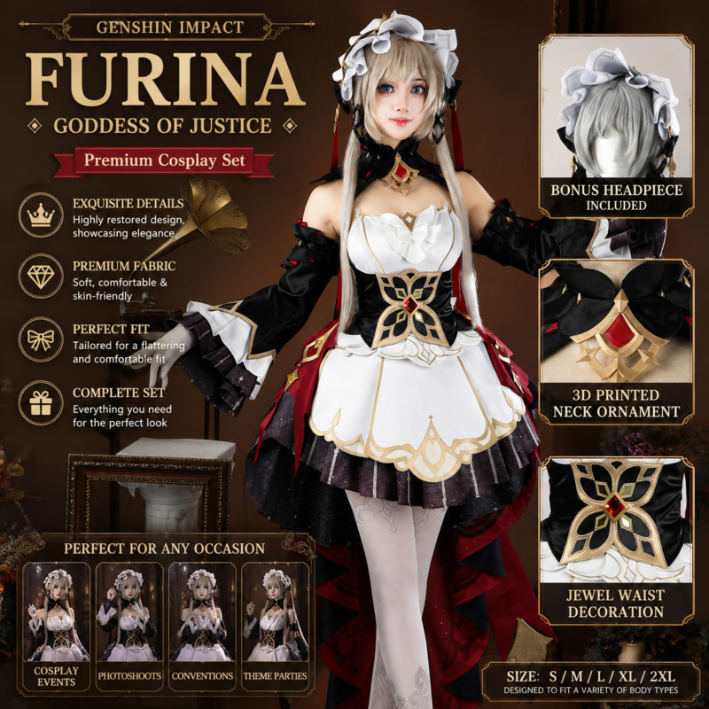 Cosplay Anime Expo - Genshin Impact Puppet Sandrone Red Black