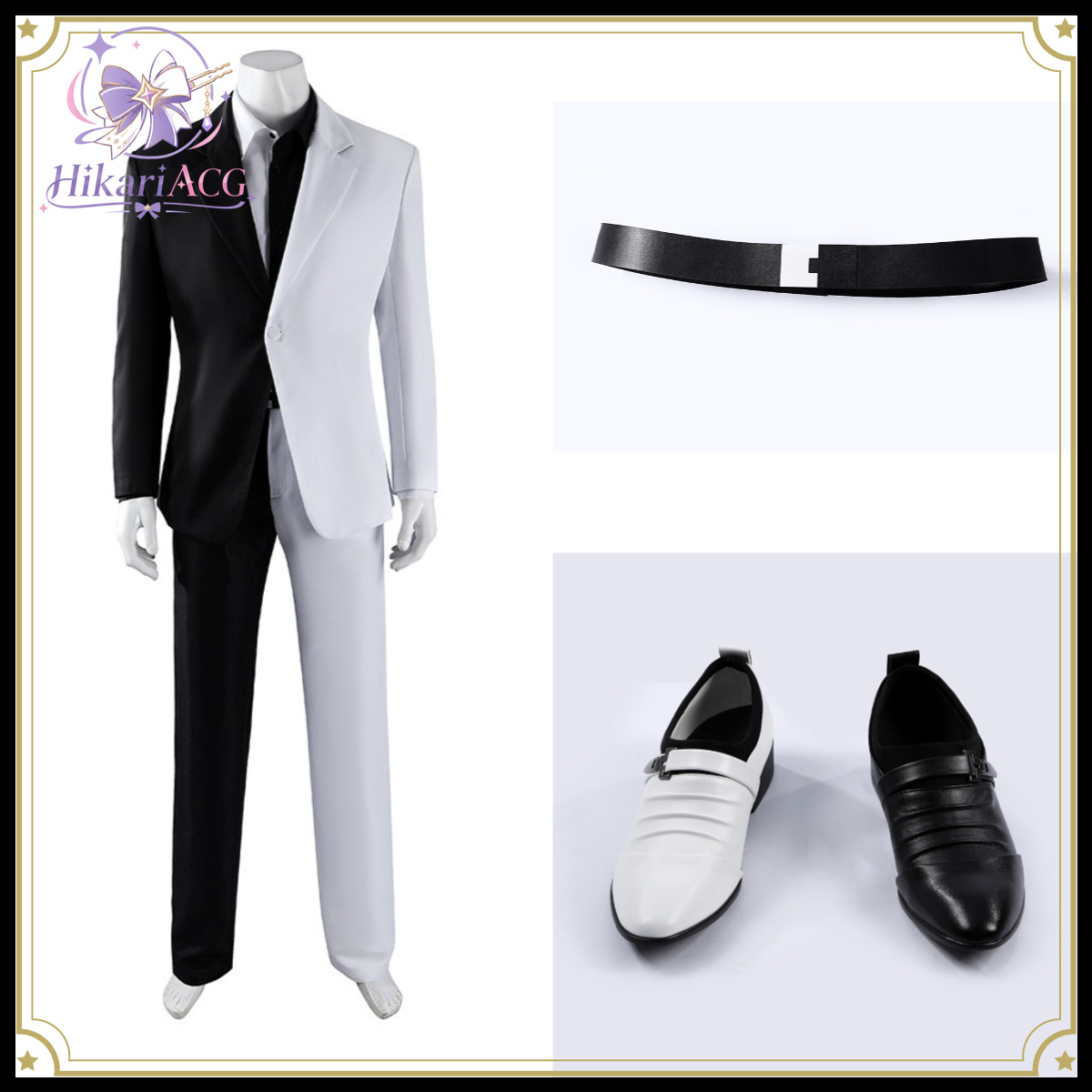 Convention Cosplay Anime - Black White Suit Two Face Cosplay