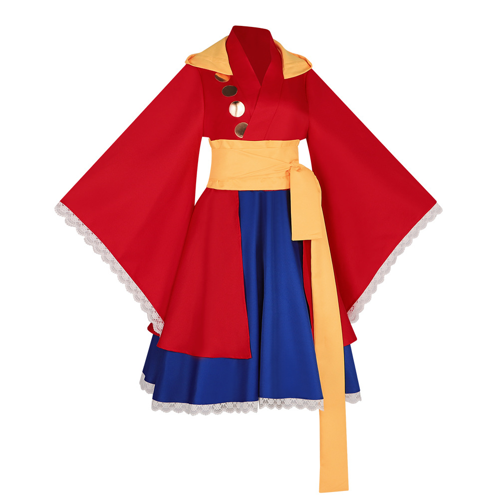 Luffy Lolita Cosplay Costume A - đánh giá và giá Anime Cosplay Luffy